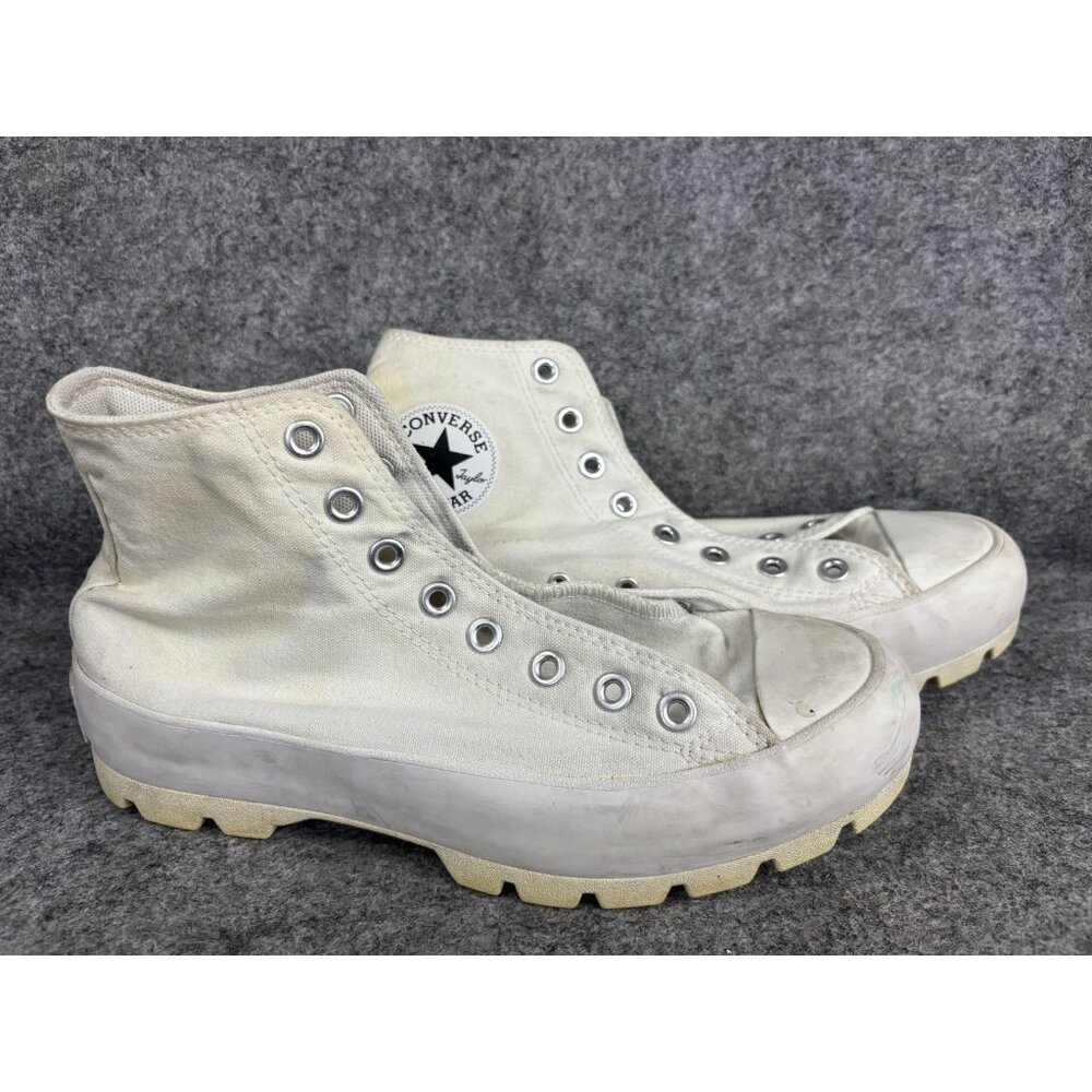 Converse Chuck Taylor All Star Shoes Womens Size 10 White Lugged High Top Canvas